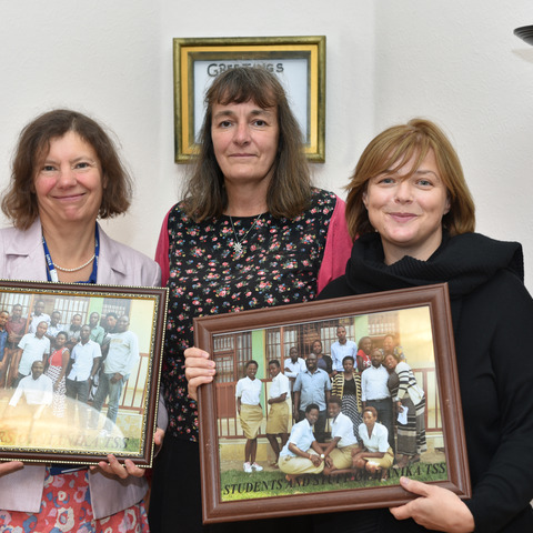 Gifts presented to Talbot Heath from the partner school